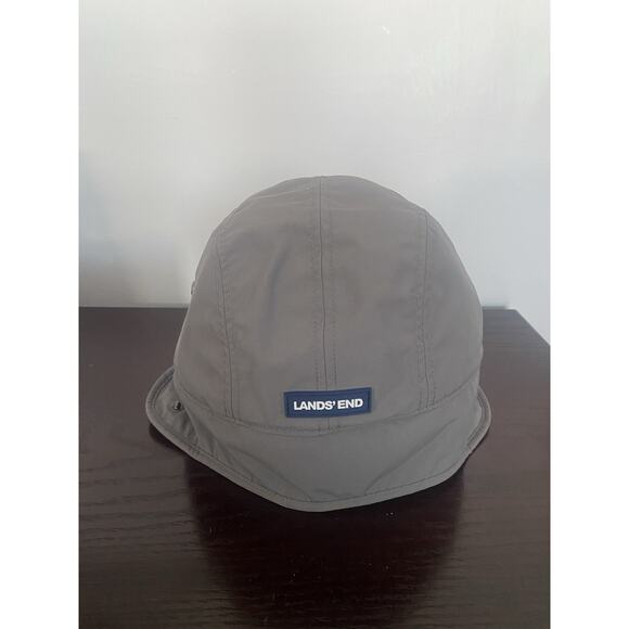 Lands' End Men's Gray Sherpa Lined Waterproof Winter Earmuff Hat Size S-M - Picture 5 of 6